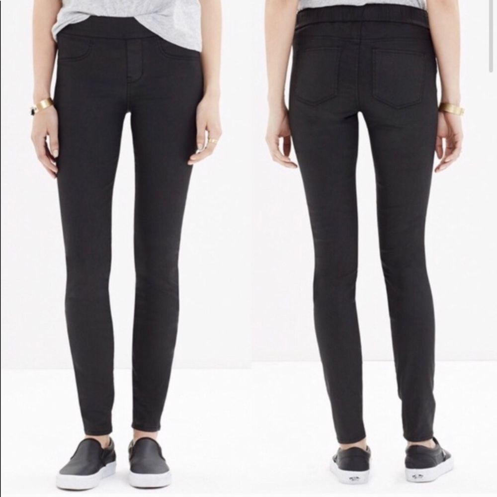 Madewell Leather Coated Black Pants